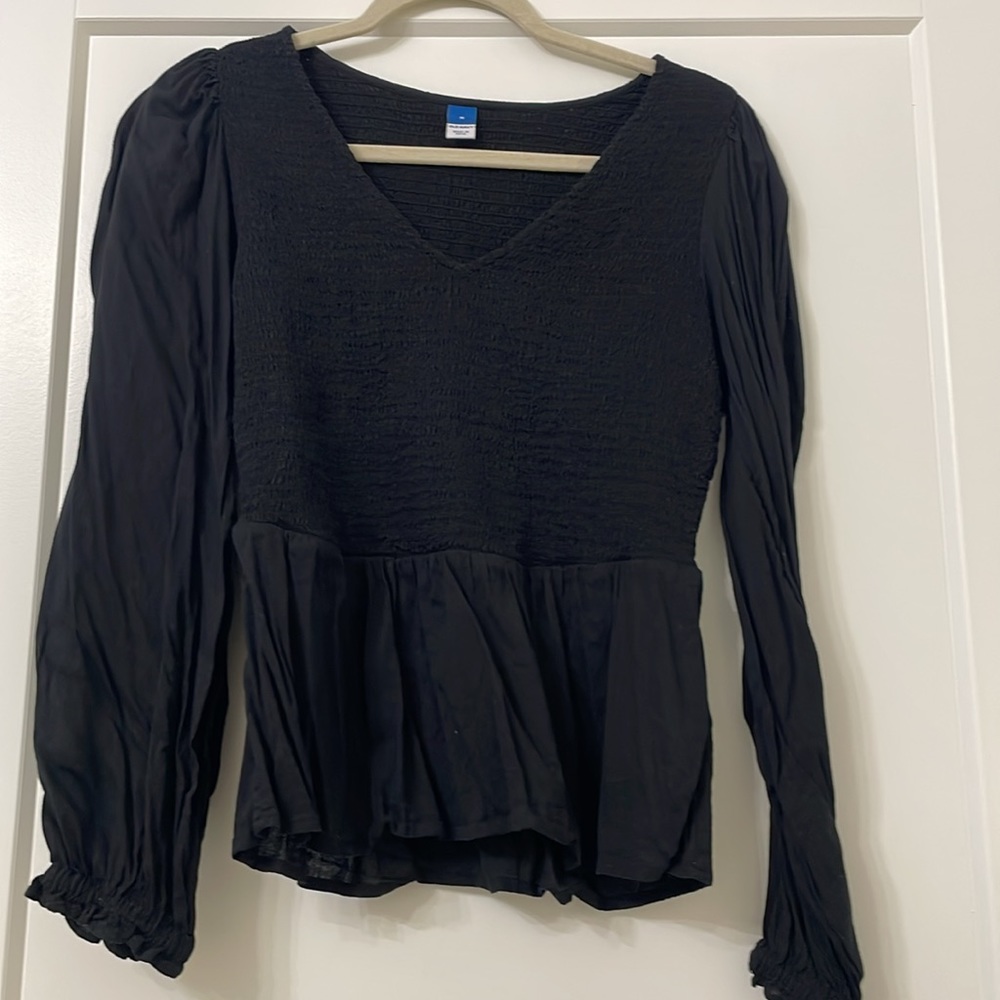 Black peasant Top